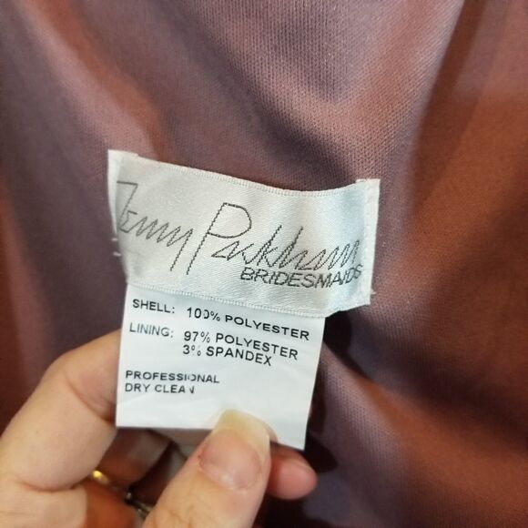 Jenny Packham Sleeveless Stretch Wrap Dress with Sash French Truffle size US6 - Picture 5 of 11